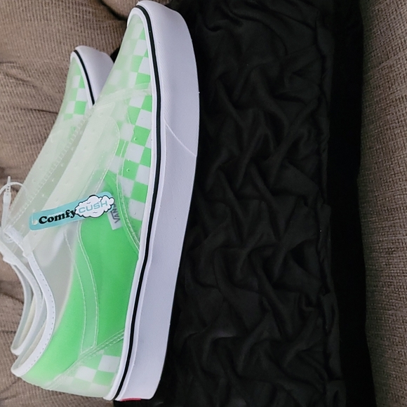 VANS NEON CHECKERED COMFY CUSH LACE UP SNEAKERS - Picture 6 of 14